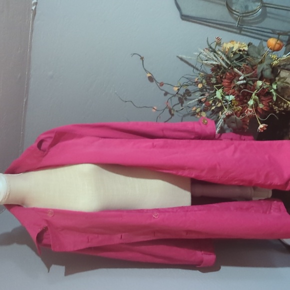 International Concepts Pink Trench Coat with Gold Buttons Size XL - Picture 5 of 10